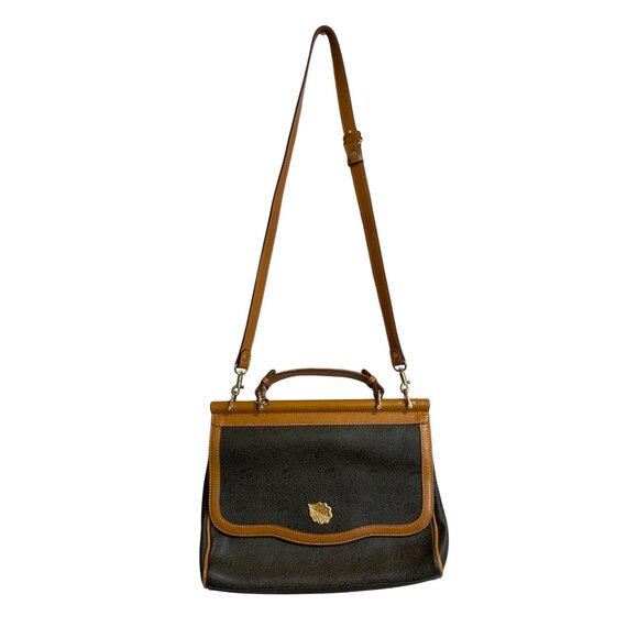 NINA RICCI Leaf Pattern 2-Way Shoulder Hand Bag PVC Leather Green Satchel - Picture 2 of 9